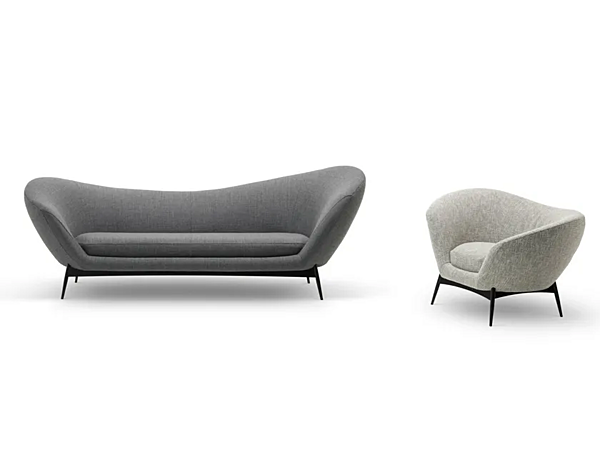 Fauteuil en tissu avec accoudoirs Oltremare Saba usine SABA de l'Italie. Foto №3