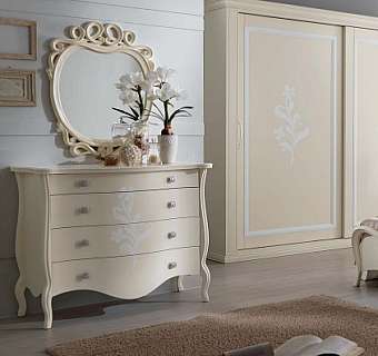 Commode EURO design LEOPARDI-laccato bianco / beige 1021 C