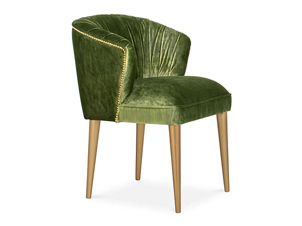Fauteuil en velours rembourré avec accoudoirs BRABBU Nuka usine BRABBU de l'Italie. Foto №1