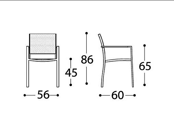 Chaise avec accoudoirs en Batyline Victor Varaschin 2902T usine VARASCHIN de l'Italie. Foto №4