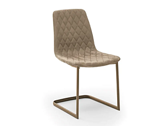 Chaise cantilever en cuir rembourré Lenny Eforma Chaise cantilever en cuir rembourré Lenny Eforma usine Eforma de l'Italie