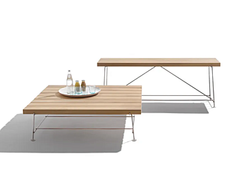Table basse en iroko bas FLEXFORM collection Any Day Outdoor Table basse en iroko bas FLEXFORM collection Any Day Outdoor usine FLEXFORM de l'Italie