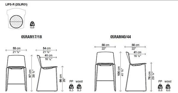 Tabouret de jardin haut avec dossier en matériau Rama Kristalia usine Kristalia de l'Italie. Foto №8