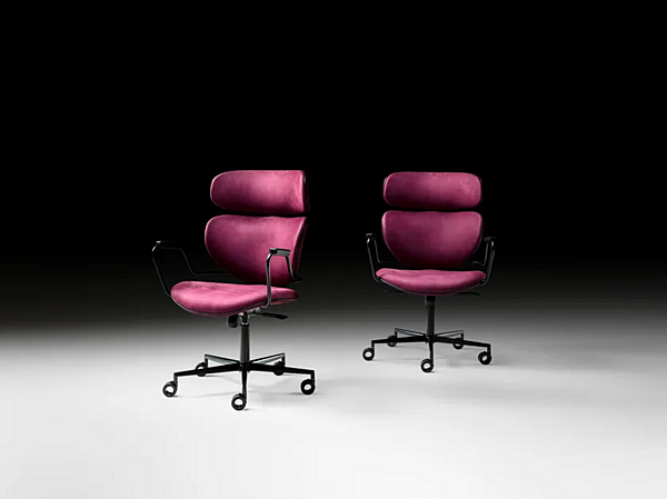 Chaise de bureau avec accoudoirs en nubuck Black Tie collection Asia Office ASI10OF usine Black Tie de l'Italie. Foto №3