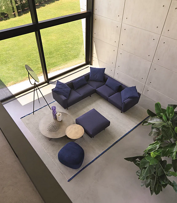 Canapé modulable en tissu Flou Binario usine Flou de l'Italie. Foto №14