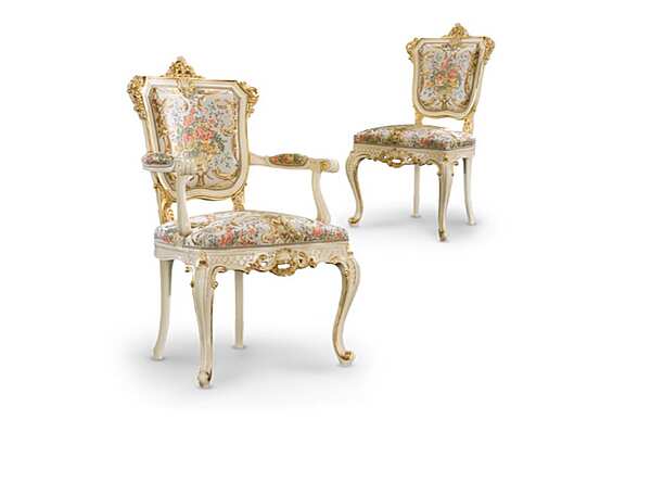 Chaise en tissu rembourré et en bois massif avec accoudoirs FRATELLI RADICE 268 usine FRATELLI RADICE de l'Italie. Foto №6