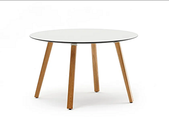 Table basse ronde en iroko Emma VARASCHIN 23670, 23671, 23672, 23673