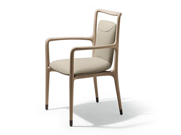 Chaise en cuir avec accoudoirs GIORGETTI IBLA 55110 usine GIORGETTI de l'Italie. Foto №1