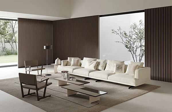 Canapé d'angle modulable en tissu Horizon Frigerio usine Frigerio de l'Italie. Foto №5