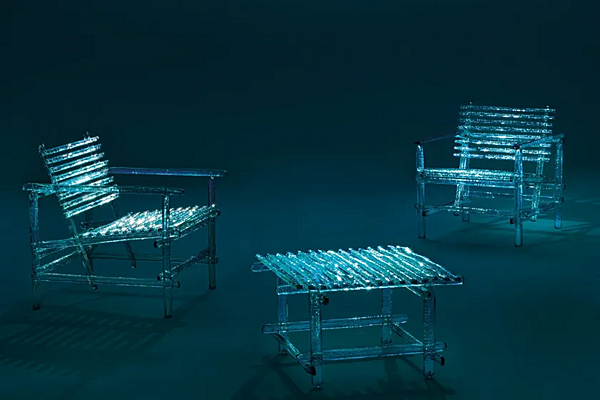 Fauteuil d'extérieur en polycarbonate avec accoudoirs Edra A Mare AMR020 usine EDRA de l'Italie. Foto №12