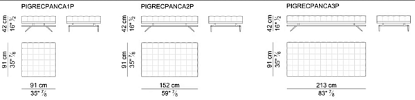 Banc en cuir rembourré Pigreco I 4 Mariani usine i 4 Mariani de l'Italie. Foto №3