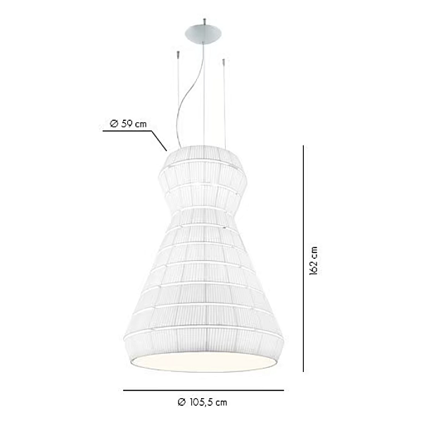 Lampe suspendue en tissu AXOLIGHT Layers usine Axolight de l'Italie. Foto №6