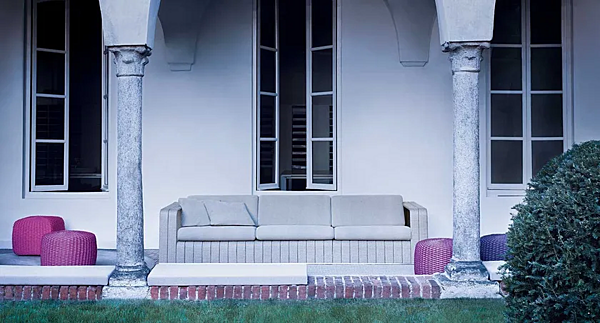 Canapé d'extérieur en tissu 4 places PAOLA LENTI usine PAOLA LENTI de l'Italie. Foto №5