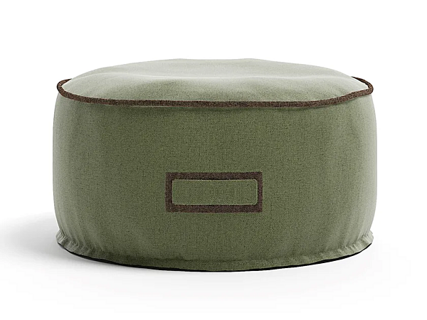 Pouf de jardin rond en tissu technique avec housse amovible Atmosphera D90 CX.SF.PFD90 usine ATMOSPHERA de l'Italie. Foto №1