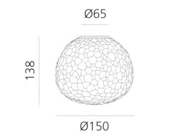 Applique en verre soufflé Artemide Meteorite 1704110A, 1701010A usine Artemide de l'Italie. Foto №6