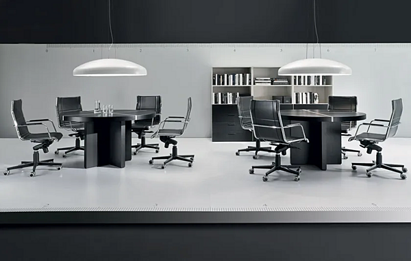 Table de réunion ronde en bois Blade i 4 Mariani usine i 4 Mariani de l'Italie. Foto №2