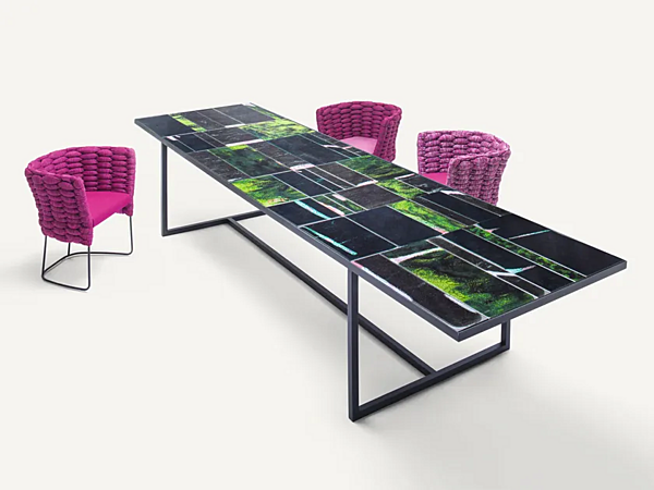 Table rectangulaire en lave émaillée Sciara PAOLA LENTI usine PAOLA LENTI de l'Italie. Foto №1