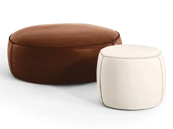 Pouf rond en cuir Casablanca Black Tie CAS110 usine Black Tie de l'Italie. Foto №3