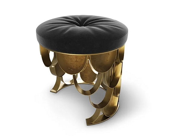 Tabouret bas rembourré en tissu Koi BRABBU usine BRABBU de l'Italie. Foto №1