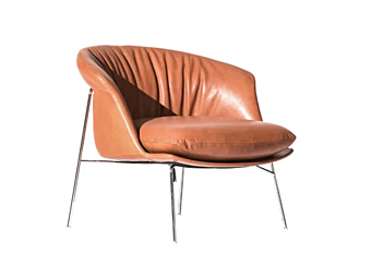 Fauteuil en cuir rembourré avec accoudoirs Driade Moon Fauteuil en cuir rembourré avec accoudoirs Driade Moon usine Driade de l'Italie