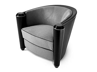 Fauteuil en cuir et tissu avec accoudoirs Marnie I 4 Mariani