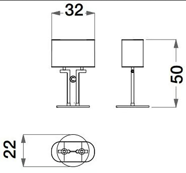 Lampe de table en métal Sesto Senso CPRN HOMOOD S588 usine CPRN HOMOOD de l'Italie. Foto №2