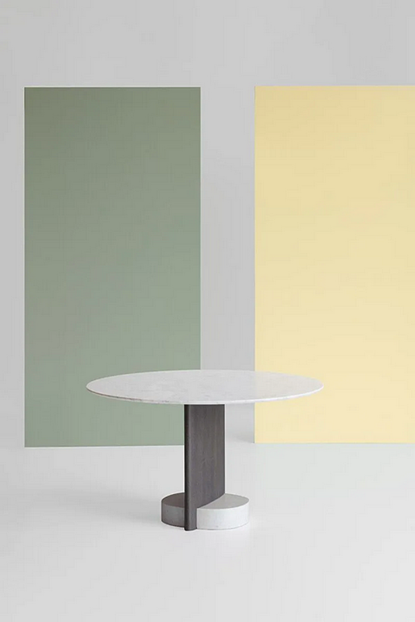 Table ronde en marbre de Carrare et chêne Potocco SYN 956 TC 956/TC usine POTOCCO de l'Italie. Foto №2