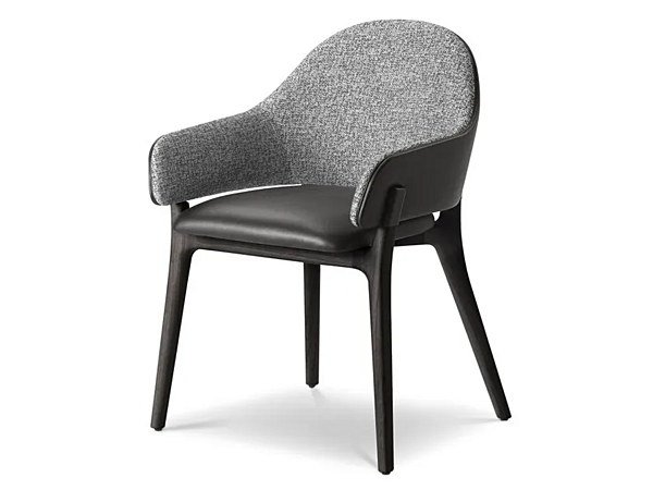 Fauteuil rembourré en tissu et cuir avec accoudoirs LIV i 4 Mariani usine i 4 Mariani de l'Italie. Foto №4