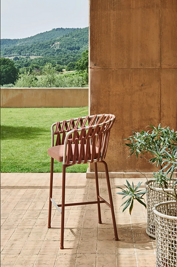 Tabouret de jardin en tissu haut avec accoudoirs Emma Cross VARASCHIN 24850/24851, 24850B/24851B usine VARASCHIN de l'Italie. Foto №3