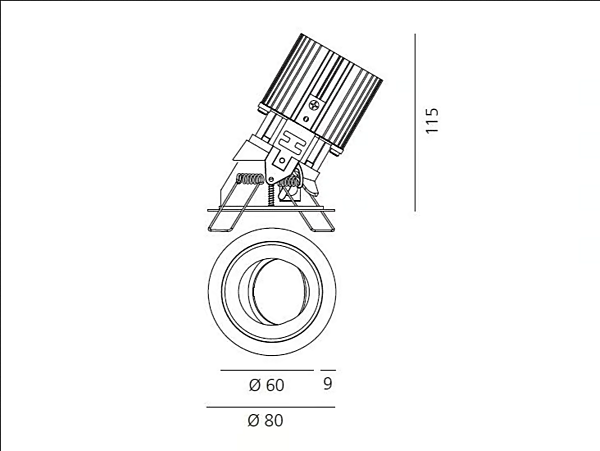 Spotlight rond en aluminium ajustable LED Artemide Everything usine Artemide de l'Italie. Foto №14