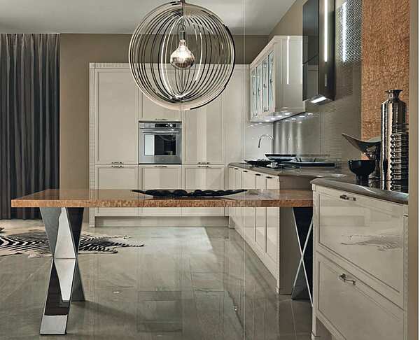 Cuisine linéaire de luxe en matériaux ASTER CUCINE collection Glam usine Aster Cucine de l'Italie. Foto №2