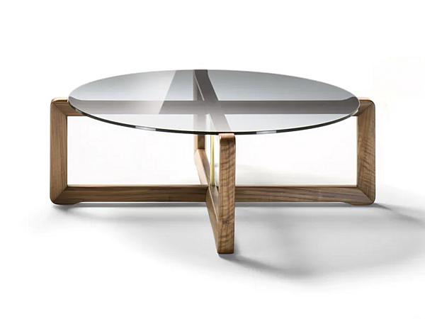 Table basse en verre et noyer Manolo Black Tie MAN110C usine Black Tie de l'Italie. Foto №1