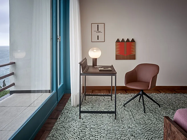 Bureau secrétaire en cuir Cuoietto avec terrazzo Potocco 898 SCR 898/SCR usine POTOCCO de l'Italie. Foto №3