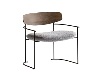 Fauteuil en métal avec accoudoirs et assise en tissu Potocco Keel 922 L 922/L