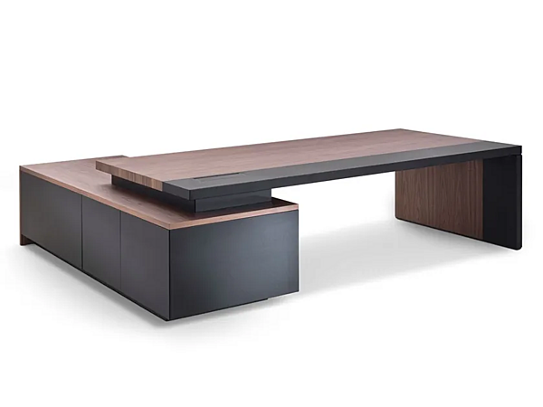 Bureau exécutif rectangulaire avec tiroirs en bois Kefa I 4 Mariani usine i 4 Mariani de l'Italie. Foto №2