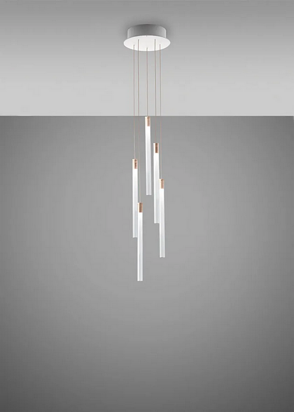 Suspension en verre borosilicaté multispot Fabbian Tooby usine Fabbian de l'Italie. Foto №2