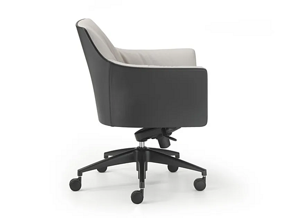 Chaise de direction pivotante en cuir avec roulettes Sella i 4 Mariani usine i 4 Mariani de l'Italie. Foto №4
