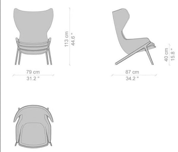 Fauteuil en tissu avec appui-tête CASSINA P22 usine CASSINA de l'Italie. Foto №5