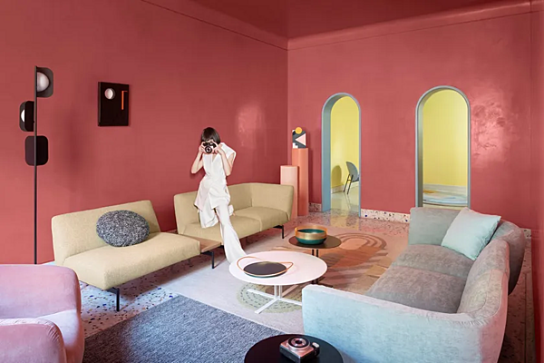 Canapé d'angle en tissu Saba collection Rendez Vous usine SABA de l'Italie. Foto №9