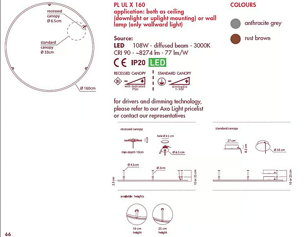 Lampe de plafond LED en aluminium U-Light AXOLIGHT usine Axolight de l'Italie. Foto №5