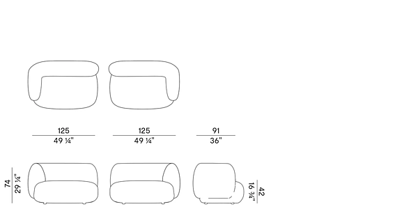 Canapé modulable en tissu Jade 953 D Potocco 953/D usine POTOCCO de l'Italie. Foto №12