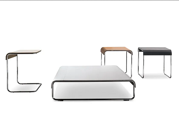 Table d'appoint haut en cuir tanné et acier I 4 Mariani ADD LOOK usine i 4 Mariani de l'Italie. Foto №2