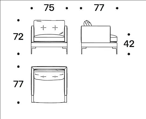 Fauteuil en tissu avec accoudoirs et housse amovible Baby Essentiel Saba usine SABA de l'Italie. Foto №3