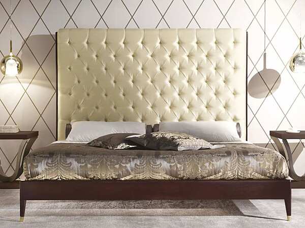 Lit double avec tête de lit rembourrée en tissu Ivette OPERA CONTEMPORARY ANGELO CAPPELLINI usine OPERA CONTEMPORARY de l'Italie. Foto №2