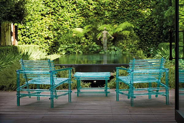 Fauteuil d'extérieur en polycarbonate avec accoudoirs Edra A Mare AMR020 usine EDRA de l'Italie. Foto №10