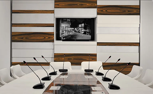 Table de réunion rectangulaire avec gestion des câbles i 4 Mariani President usine i 4 Mariani de l'Italie. Foto №7