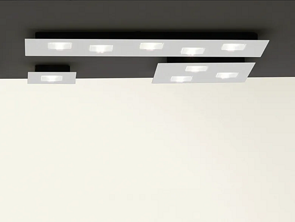 Lampe de plafond en aluminium LED Fabbian Quarter usine Fabbian de l'Italie. Foto №1