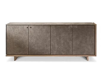 Unité de rangement de bureau en bois bas avec revêtement en cuir Cartesiano I 4 Mariani usine i 4 Mariani de l'Italie