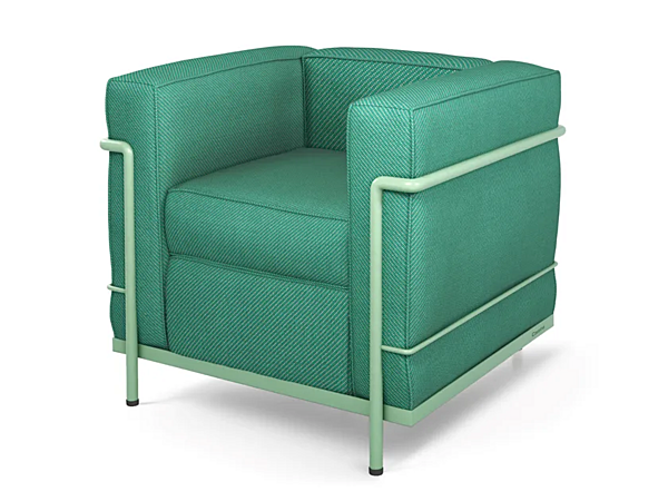 Fauteuil grand confort avec accoudoirs en tissu CASSINA petit modèle 002 usine CASSINA de l'Italie. Foto №2