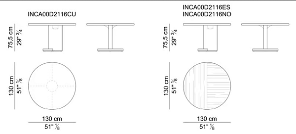 Table de réunion ronde en bois INCA I 4 Mariani usine i 4 Mariani de l'Italie. Foto №3